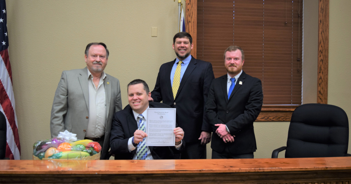Judge Executive Dan Mosley signs Food Check-Out Week proclamation Judge Executive Dan Mosley signs Food Check-Out Week proclamation