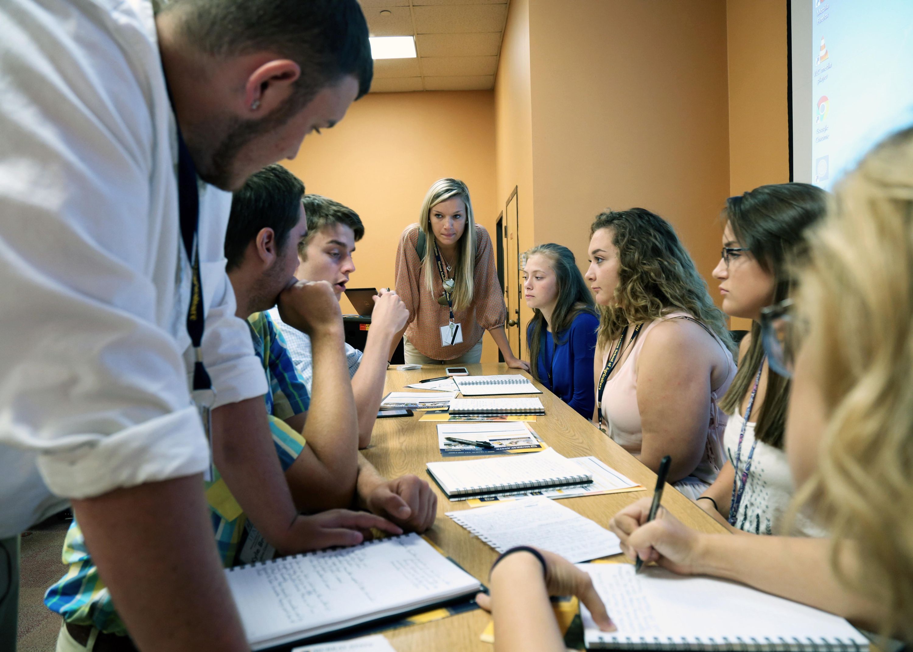 IFAL students prepare for their discussion meet. IFAL students prepare for their discussion meet.