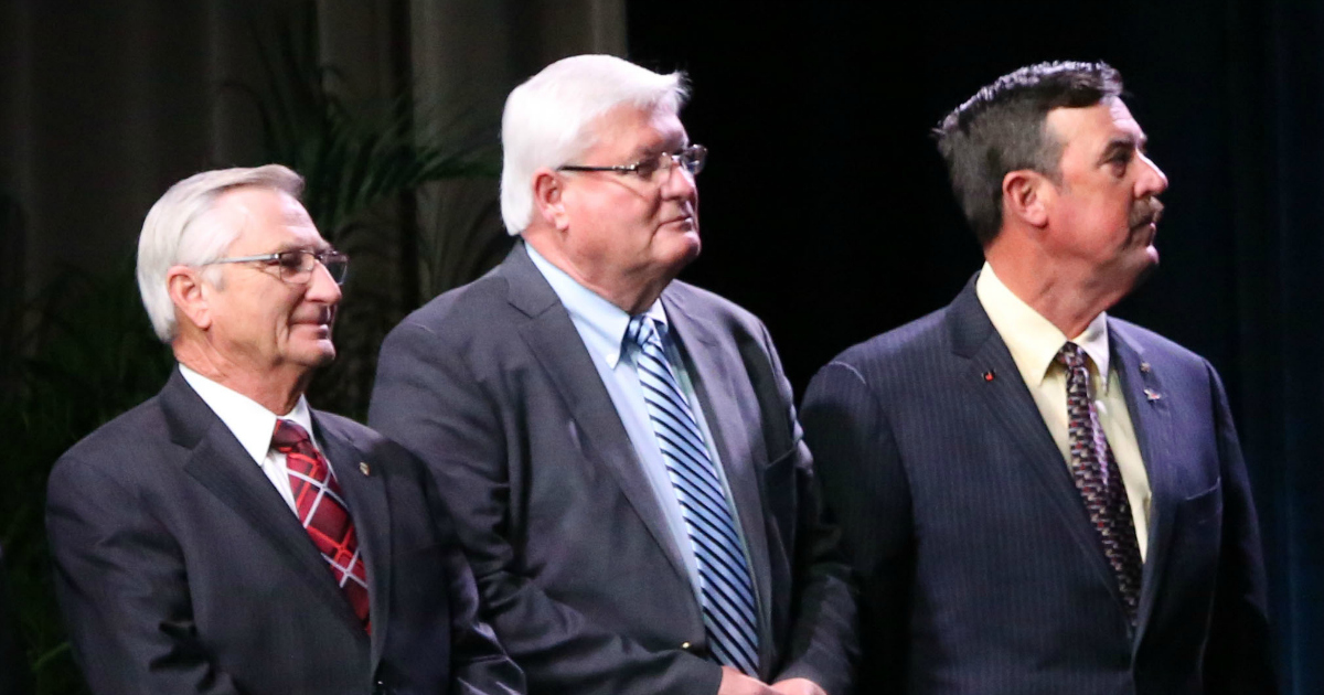 KFB President Mark Haney prior to the award announcements during the opening session of the 99th American Farm Bureau Federation at Annual Convention KFB President Mark Haney prior to the award announcements during the opening session of the 99th American Farm Bureau Federation at Annual Convention