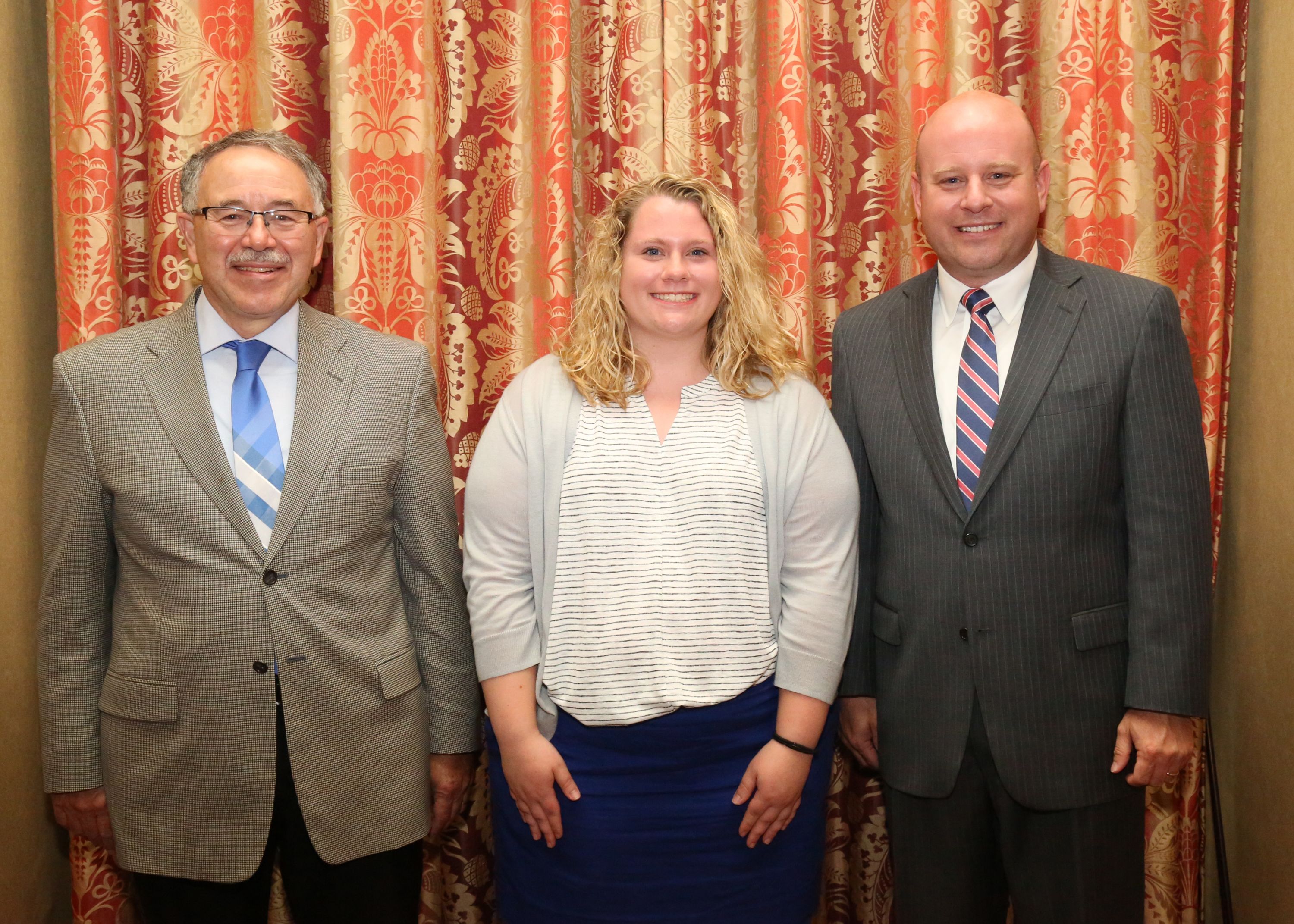 Katie French (center) is pictured with Dr. Larry Grabau, Associate Dean for the University of Kentucky College of Agriculture, Food & Environment (left) and Matthew Ingram, Assistant to the Executive Vice President and Director, Organization Division, Kentucky Farm Bureau (right), during the 2018 Institute for Future Agricultural Leaders (IFAL) at the University of Kentucky Katie French (center) is pictured with Dr. Larry Grabau, Associate Dean for the University of Kentucky College of Agriculture, Food & Environment (left) and Matthew Ingram, Assistant to the Executive Vice President and Director, Organization Division, Kentucky Farm Bureau (right), during the 2018 Institute for Future Agricultural Leaders (IFAL) at the University of Kentucky