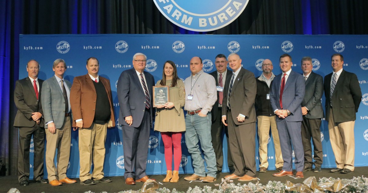 Wesley and Alicia Logsdon of Pulaski County named Kentucky Farm Bureau's Outstanding Young Farm Family Wesley and Alicia Logsdon of Pulaski County named Kentucky Farm Bureau's Outstanding Young Farm Family