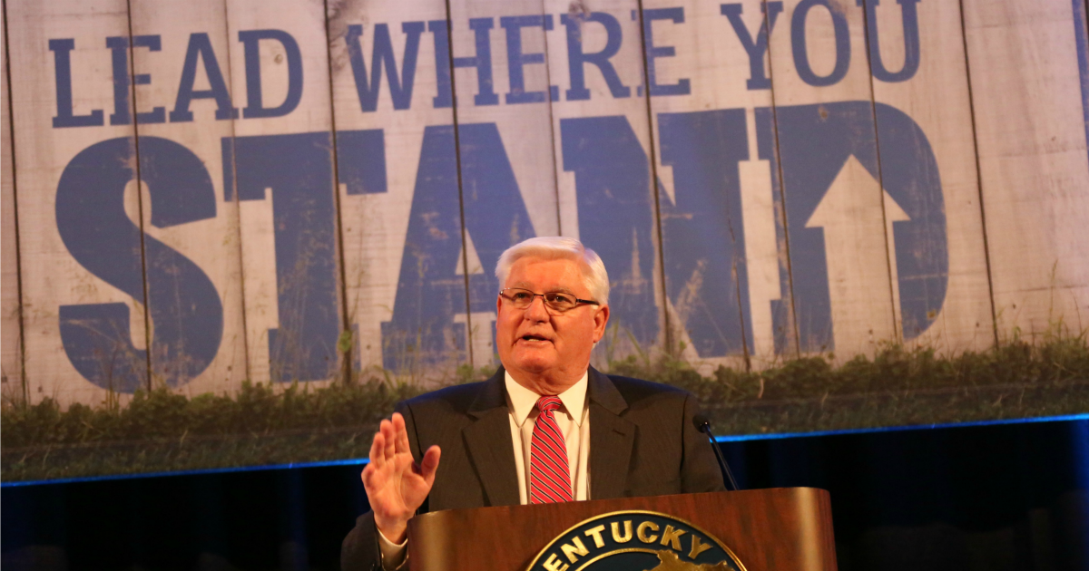 Mark Haney addresses Kenucky Farm Bureau members at KFB's 98th Annual Meeting Mark Haney addresses Kenucky Farm Bureau members at KFB's 98th Annual Meeting