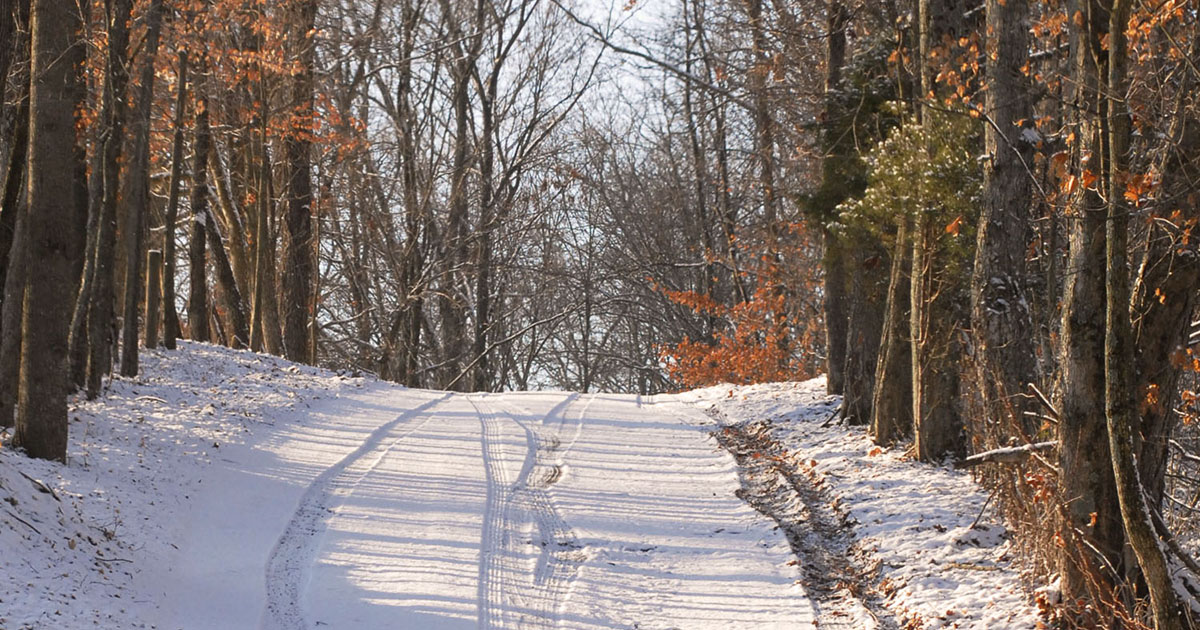 Snowy roads and landscape