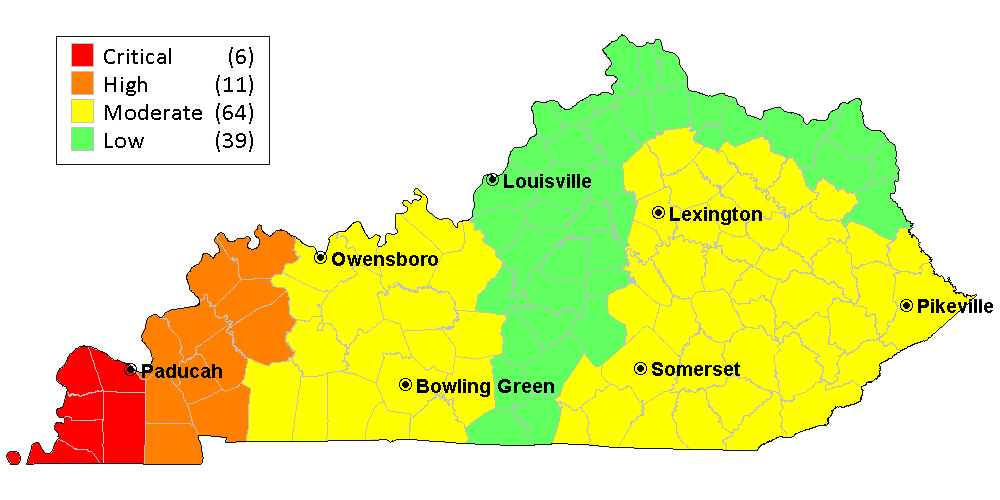 New Madrid Seismic Zone with risks to Kentucky