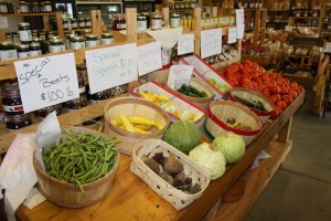 Variety of vegetables on display at Brumfield Farm Market.