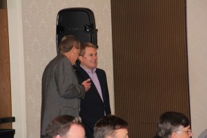 KFB Public Affairs Director Jeff Harper enjoys a light moment with Agriculture Commissioner James Comer.