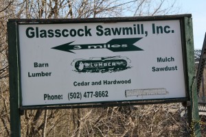 Glasscock Sawmill is located a few miles southwest of Taylorsville, along the Salt River.