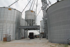 At Meadow View Farms the group stopped at the massive grain storage area that can handle around 400,000 bushels.