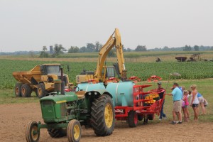 A tour group checked out some of the preserved equipment at Meadow View Farms.