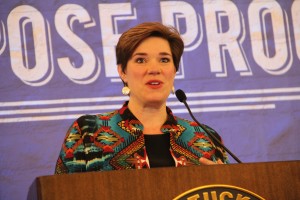 Speaking on ag literacy programs was Jennifer Elwell, Executive Director of the Kentucky Agriculture and the Environment in the Classroom program.