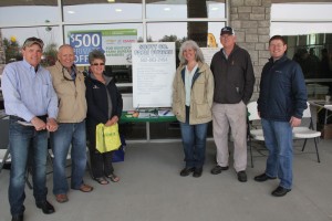 Posing at the Scott County FB booth were (from left) Jimmy Bevins, Scott County FB President Jimmy Richardson, Diane Dawson, Darcy Smith, Roger Quarles and agent Eric Parker.